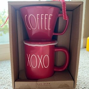 Rae Dunn XOXO COFFEE DRIP & MUG SET
